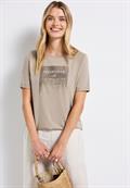 Shirt mit Schimmer-Print tumbled beige