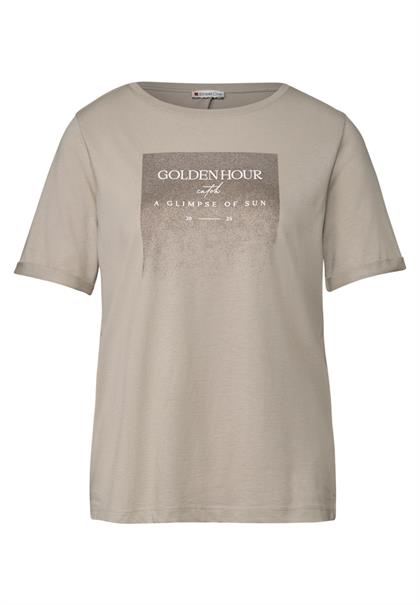 Shirt mit Schimmer-Print tumbled beige