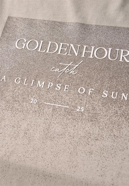 Shirt mit Schimmer-Print tumbled beige