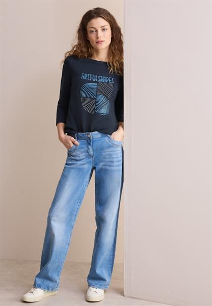 Shirt mit Schimmer-Print universal blue