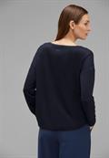 Shirt mit Schimmer-Wording deep blue