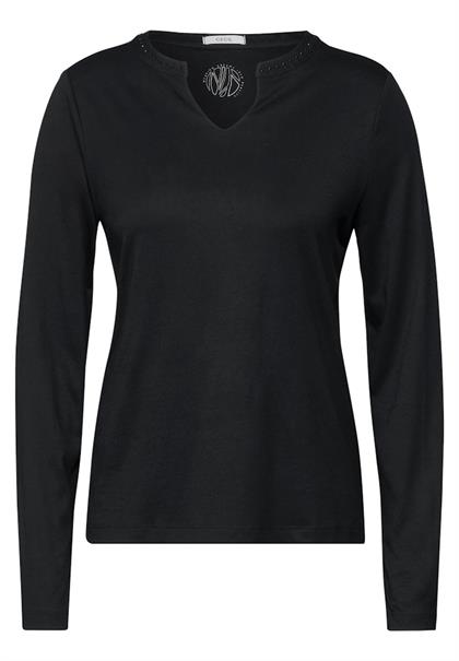 Shirt mit Schmucksteinchen black