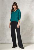 Shirt mit Schmucksteinchen petrol green
