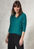 Shirt mit Schmucksteinchen petrol green