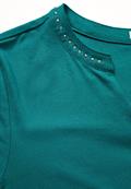 Shirt mit Schmucksteinchen petrol green