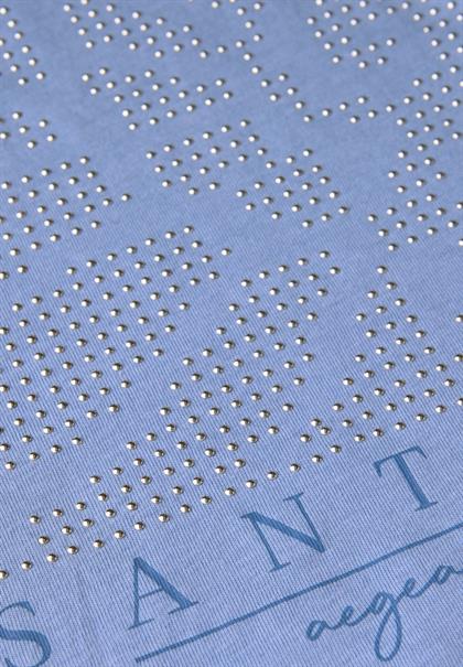 Shirt mit Schmucksteinen deep pastel blue