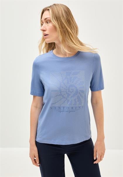 Shirt mit Schmucksteinen deep pastel blue