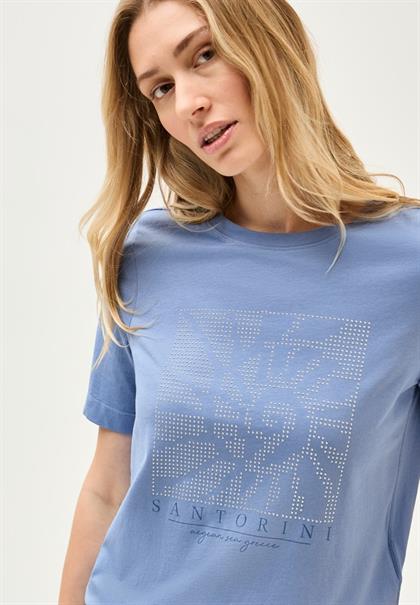 Shirt mit Schmucksteinen deep pastel blue