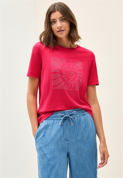 Shirt mit Schmucksteinen glazed apple red