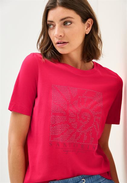 Shirt mit Schmucksteinen glazed apple red