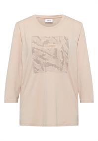 Shirt mit Schmucksteinen oat milk beige