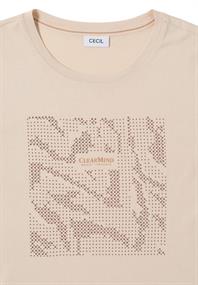 Shirt mit Schmucksteinen oat milk beige