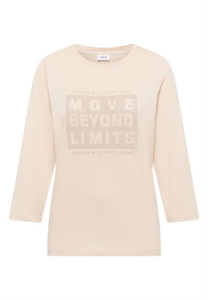 Shirt mit Schmucksteinen pearl beige
