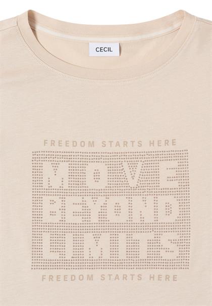 Shirt mit Schmucksteinen pearl beige