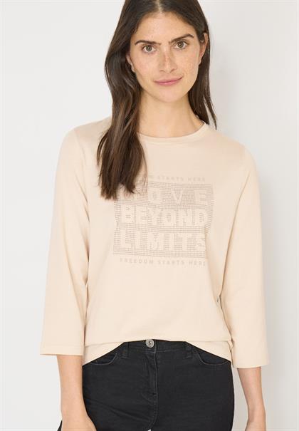 Shirt mit Schmucksteinen pearl beige