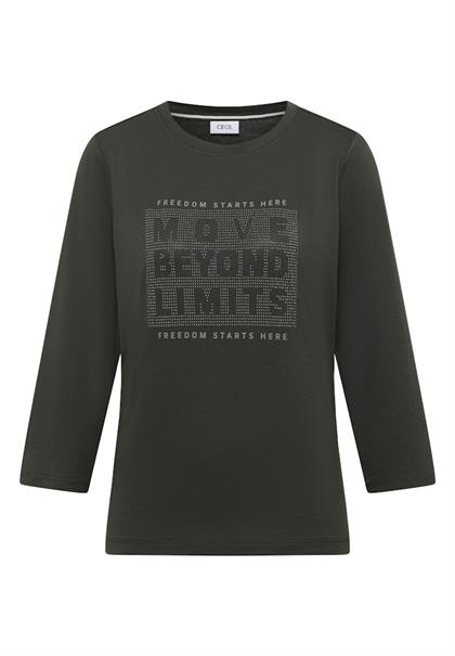 Shirt mit Schmucksteinen raw khaki