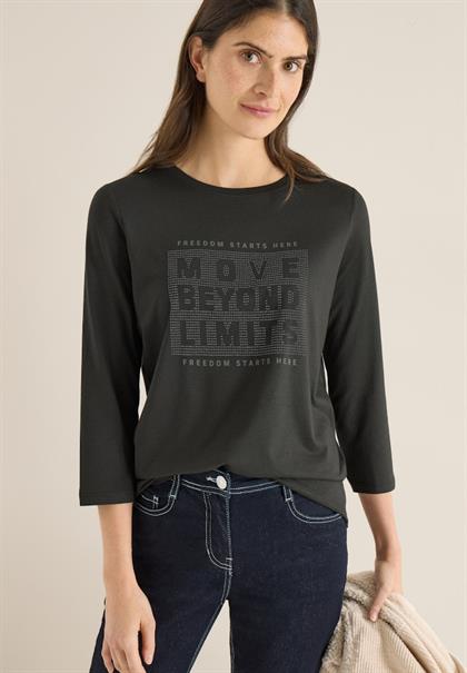 Shirt mit Schmucksteinen raw khaki