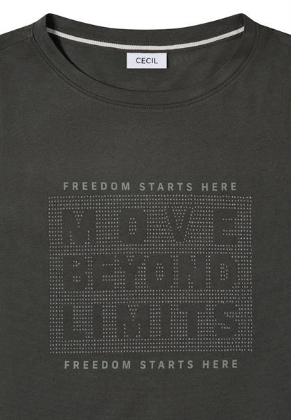 Shirt mit Schmucksteinen raw khaki