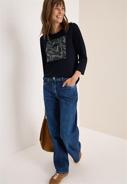 Shirt mit Schmucksteinen urban dark blue