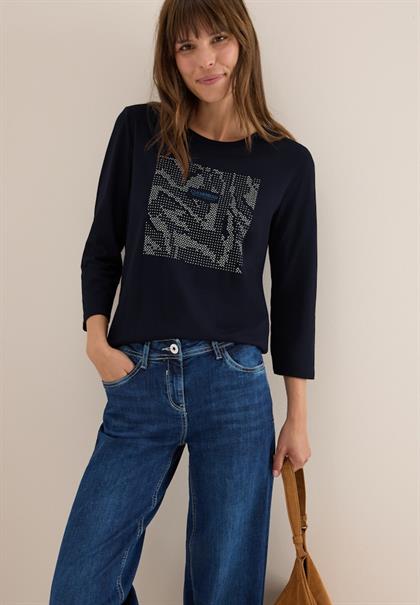 Shirt mit Schmucksteinen urban dark blue