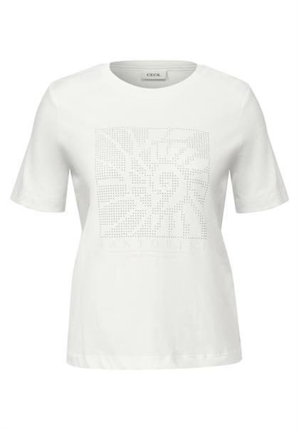 Shirt mit Schmucksteinen vanilla white