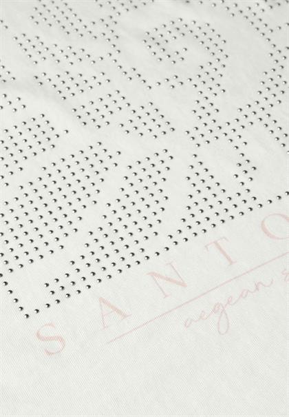 Shirt mit Schmucksteinen vanilla white