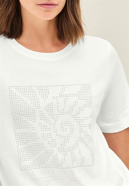 Shirt mit Schmucksteinen vanilla white