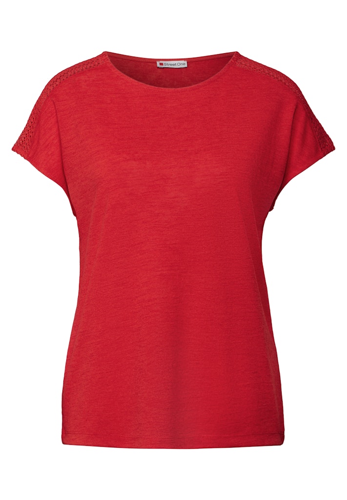 STREET ONE T-Shirt mit Spitzendetail günstig online kaufen