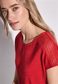 Shirt mit Spitzendetail glory red