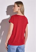 Shirt mit Spitzendetail glory red