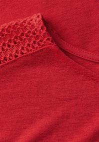 Shirt mit Spitzendetail glory red