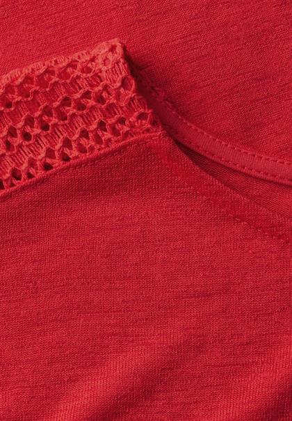 Shirt mit Spitzendetail glory red