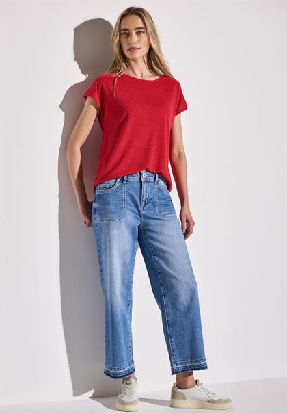 Shirt mit Spitzendetail glory red