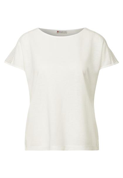 Shirt mit Spitzendetail off white