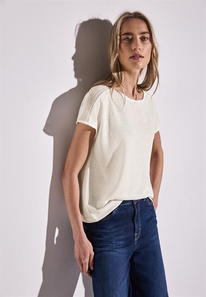 Shirt mit Spitzendetail off white