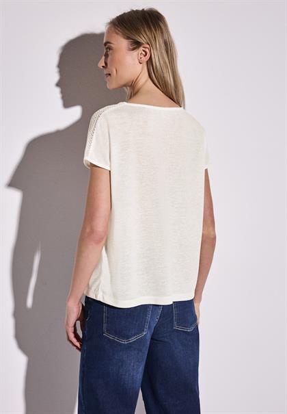Shirt mit Spitzendetail off white