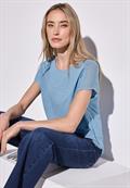 Shirt mit Spitzendetail serenity blue