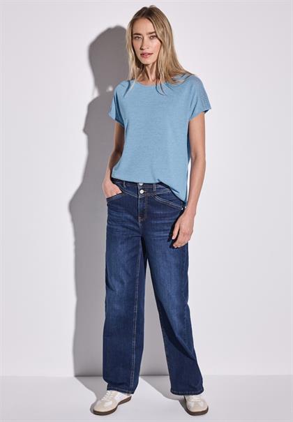 Shirt mit Spitzendetail serenity blue