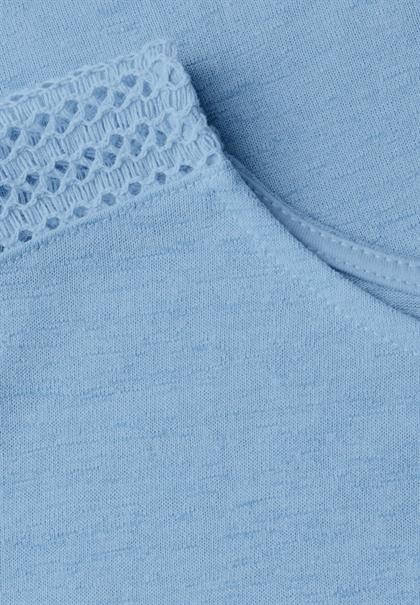 Shirt mit Spitzendetail serenity blue