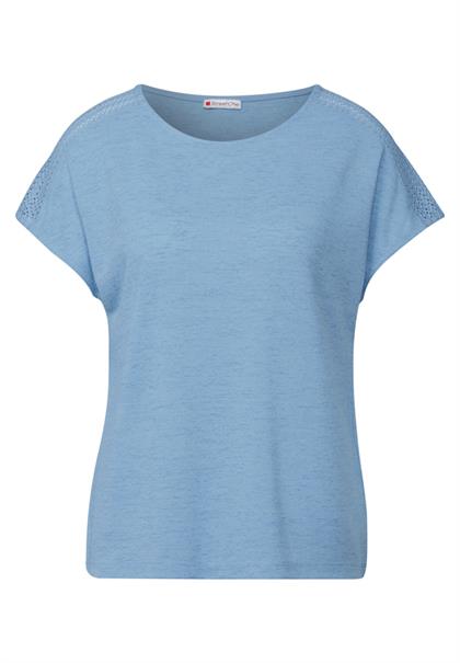 Shirt mit Spitzendetail serenity blue
