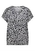 Shirt mit Spitzendetail und Leo-Print urban dark blue