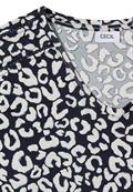 Shirt mit Spitzendetail und Leo-Print urban dark blue