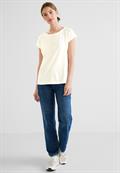 Shirt mit Spitzeneinsatz off white