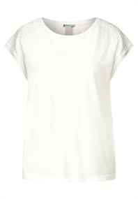 Shirt mit Spitzeneinsatz off white