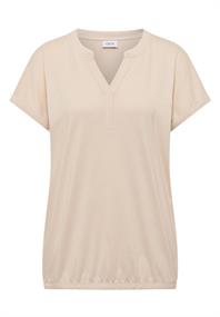 Shirt mit Split Neck im Tunika-Look pearl beige