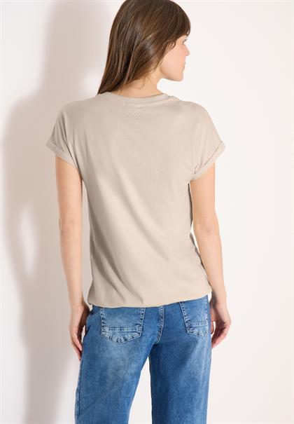 Shirt mit Split Neck im Tunika-Look pearl beige
