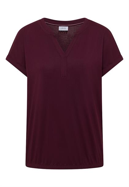 Shirt mit Split Neck im Tunika-Look sweet grape red