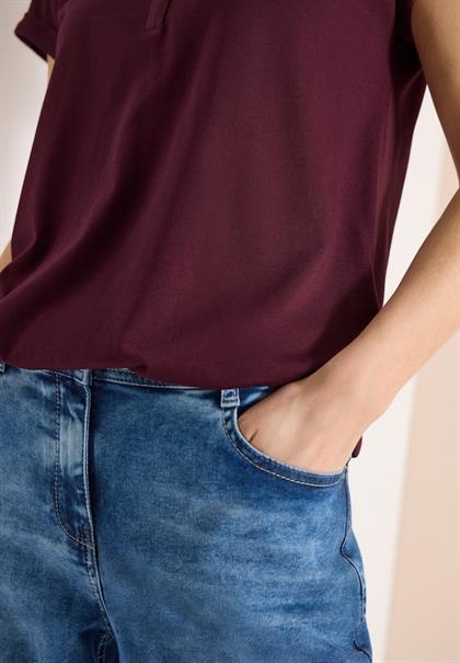 Shirt mit Split Neck im Tunika-Look sweet grape red