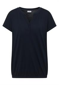 Shirt mit Split Neck im Tunika-Look universal blue