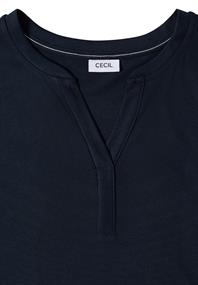 Shirt mit Split Neck im Tunika-Look universal blue